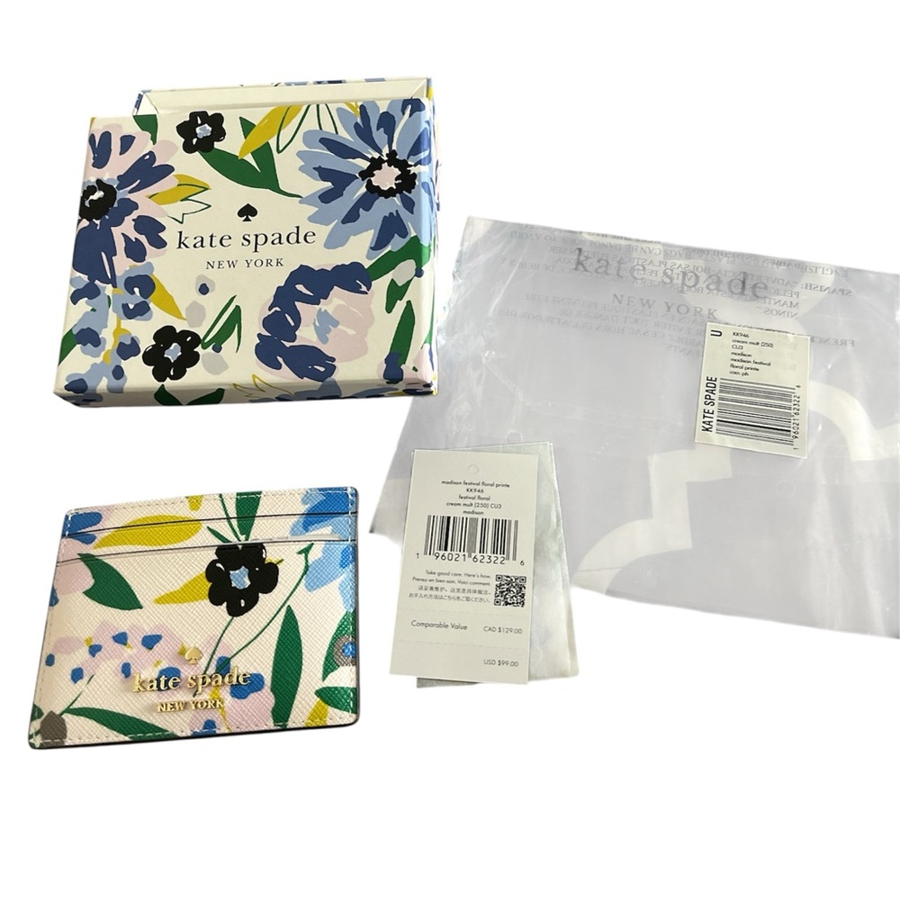 Kate Spade Multicolor Floral Card Holder - NWT & BOX